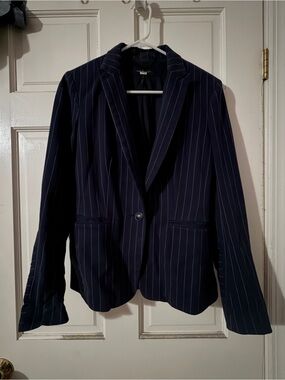 rag & bone Navy Pinstripe Single-Button Blazer